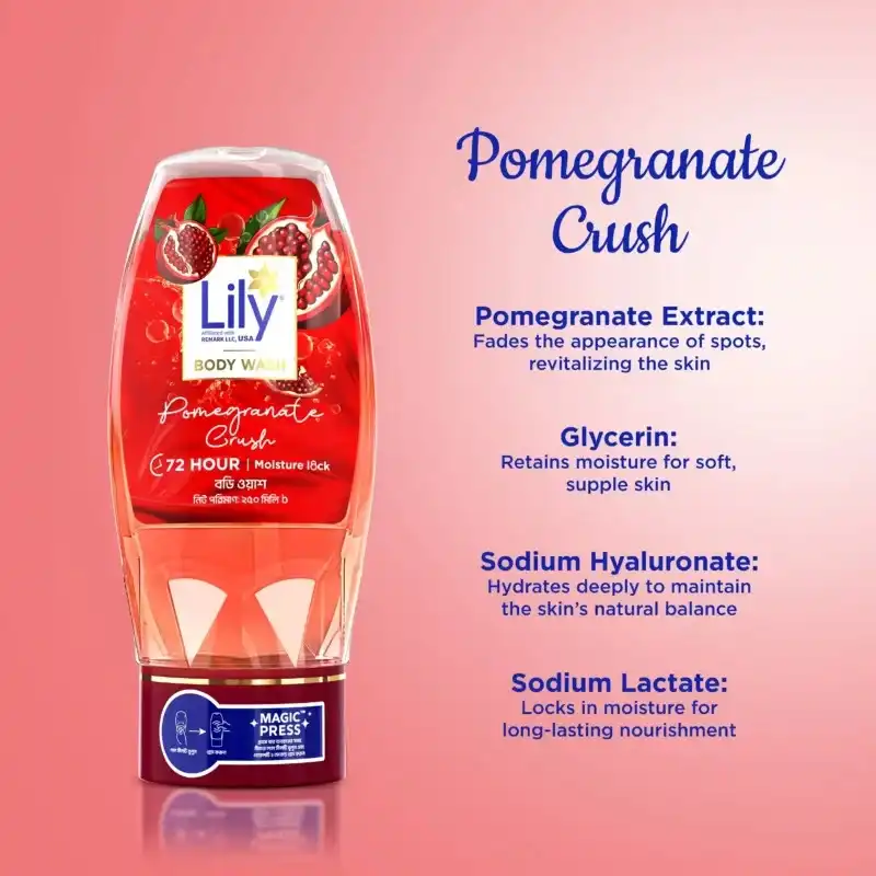 Lily Pomegranate Crush Body Wash – 200ml - 3